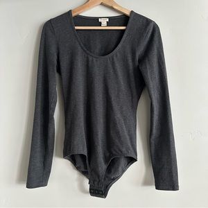 J.Crew Long Sleeve Charcoal Grey Bodysuit